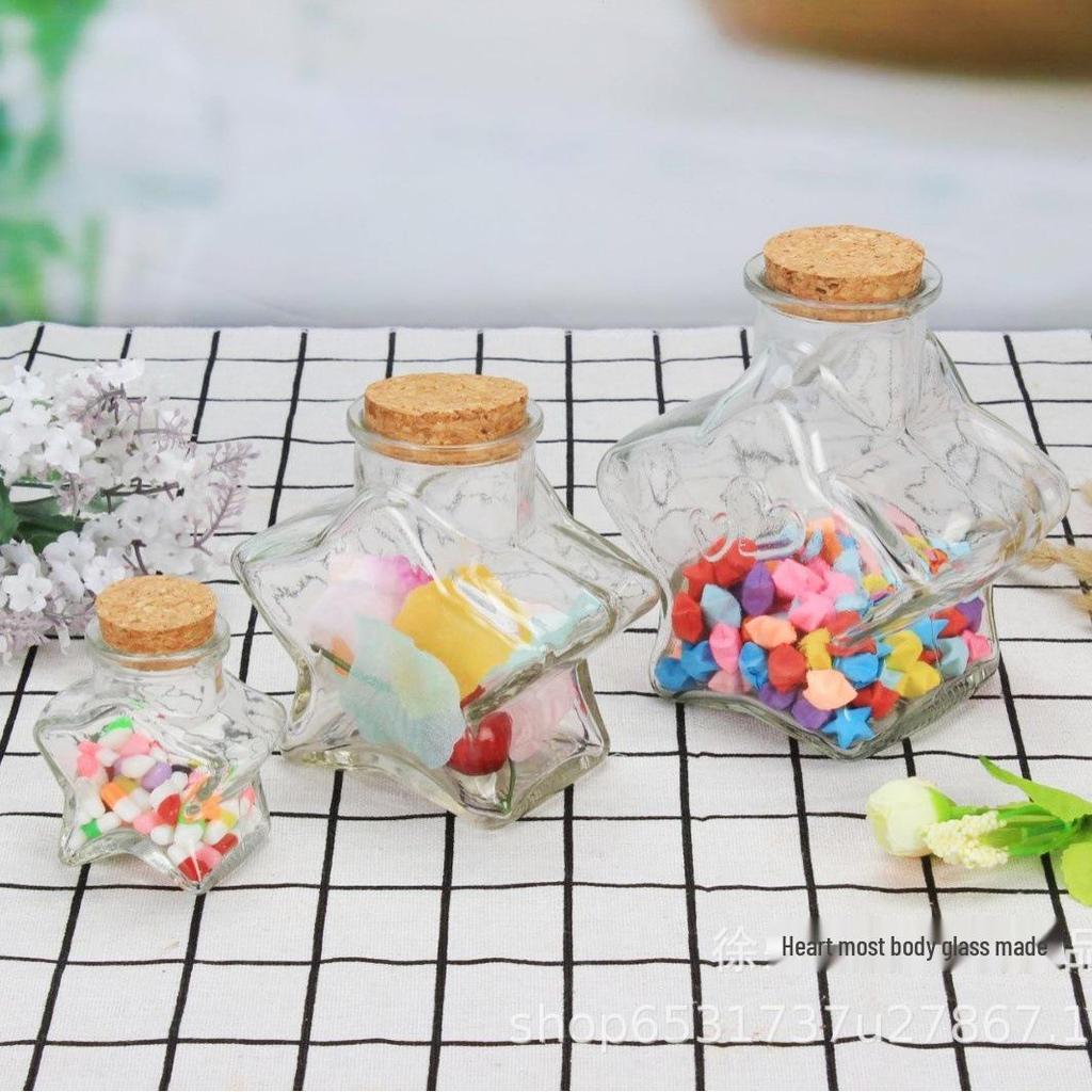 Five-Pointed Star DIY Wishing Bottle - Decorative Glass Message Jar