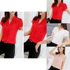 Elegant Women Casual Short Sleeves Chiffon Shirt For Summer Office And Formal Wear