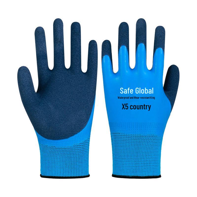 Усиленные нитриловые противопрокольные нескользящие рабочие перчатки для строительства и маслостойкие