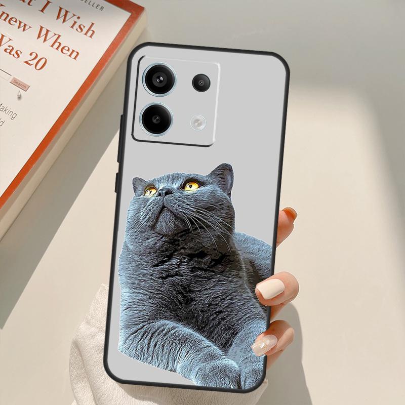 Чехол для телефона British Shorthair Cat для Xiaomi Redmi Note 13 14 9 10 12 11 15 Pro Plus Чехол для Redmi 15 C 12C 13C 14C 10C