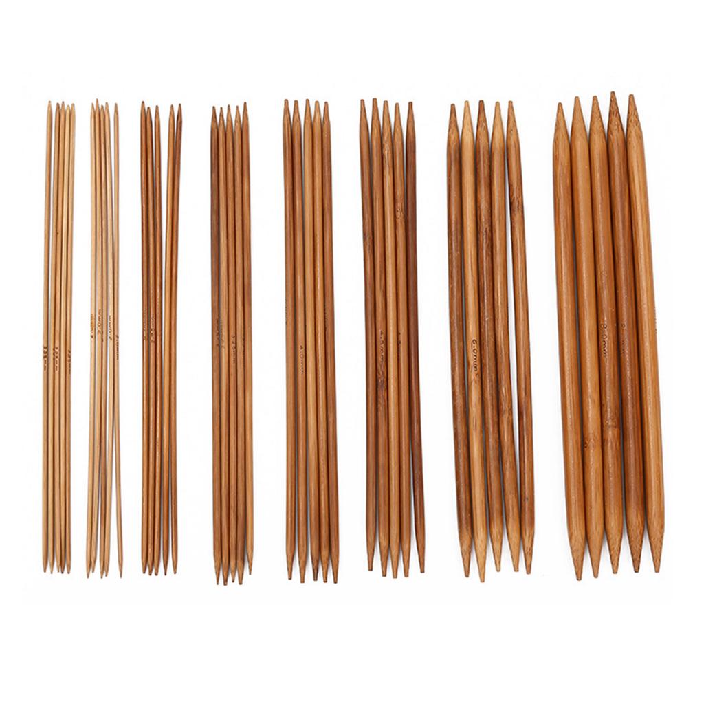 5 шт. 20 см бамбуковые спицы крючки для вязания крючком двухсторонние карбонизированные бамбуковые спицы свитер плетение рукоделие 13 размеров инструмент