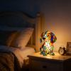 Rainbow Pup Night Light Handmade Vintage Dyed Resin 3D Puppy Lamp USB Powered Soft Warm LED Non-Glaring Decorative Gift for Dog Lovers Bedroom Desk