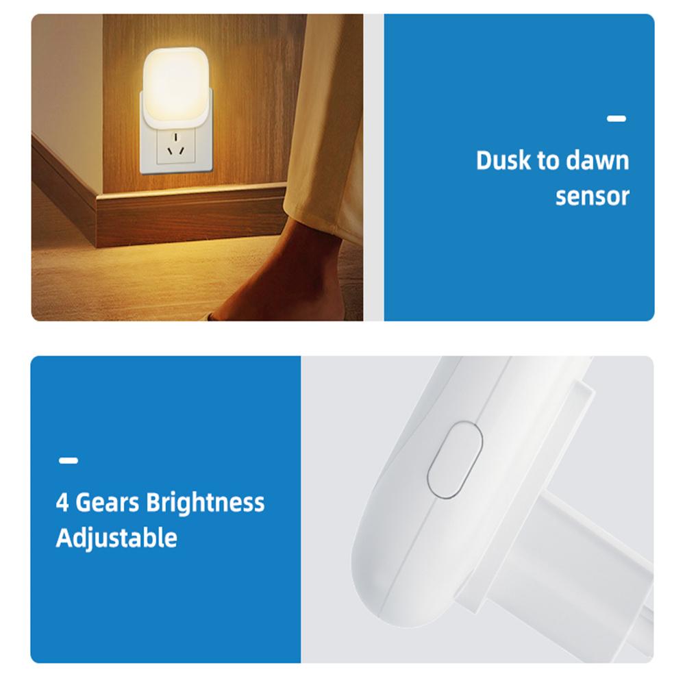 Night Light with Twilight Sensor 2700K Warm White For Bedroom Staircase Hallway