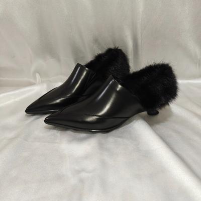 Новые туфли из натуральной кожи, женские туфли с острым носком, черные, белые, уличные мюли, женские, удобные тапочки для женщин