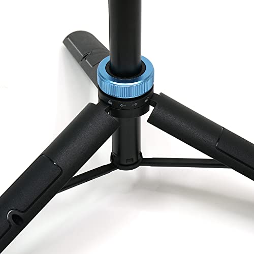 SLIK Stand Light 12, LED Ring Light with 11 Brightness Levels, 3 Color Temperature Settings, Smartphone Holder Included, Height 405mm-1380mm, Black