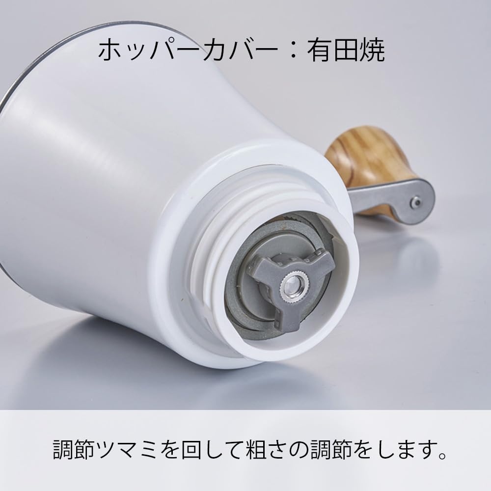 HARIO Ceramic Coffee Mill Wood for manual grinding of coffee beans N, (30g) MCWN-2-OV