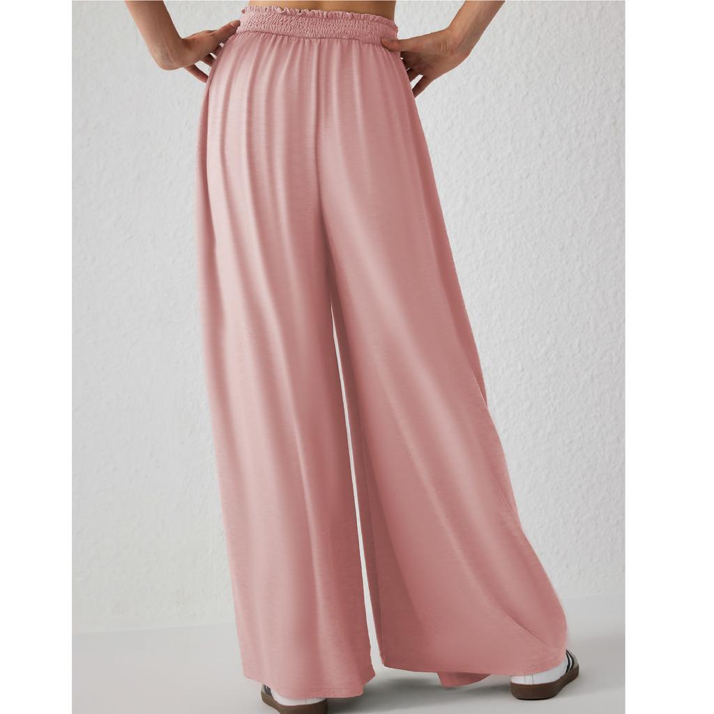 Женские широкие брюки из хлопка и льна больших размеров на весну и лето, минималистичные прямые брюки с эластичной драпировкой в ​​стиле ретро в стиле ретро