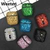 Bling Bling Гарнитура ПК Защитный чехол для Airpods 1 2 Bluetooth Наушники Защитный чехол для ПК Airpods