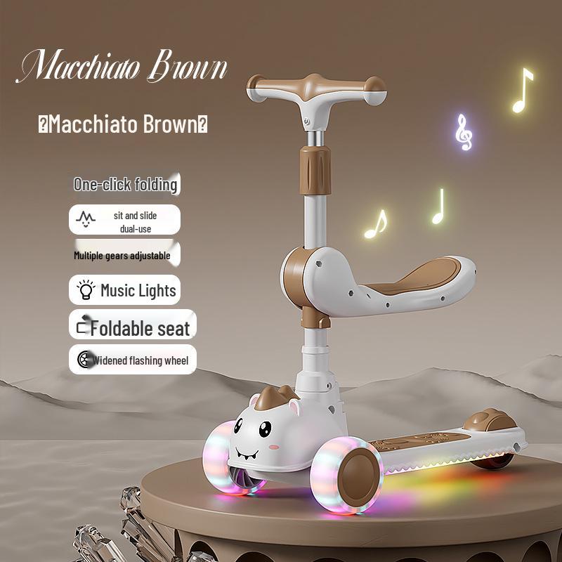 Детский складной самокат - Возраст 2-10 лет, для мальчиков и девочек