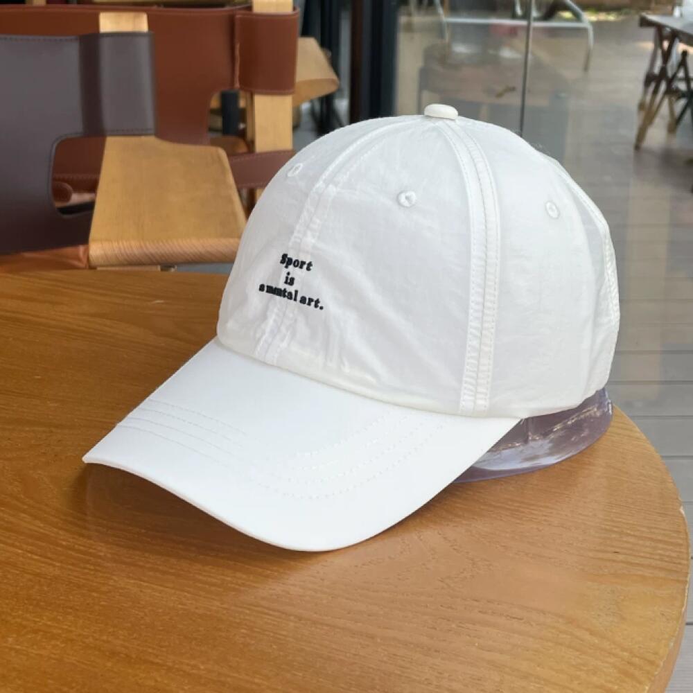Korean Style Letter Embroidered Mesh Baseball Cap, Quick Dry Nylon Casual Hat for Men Women Daily Outdoor Streetwear Headwear