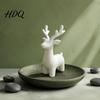 Белая Смоляная Скульптура Оленя 3D Печатная Статуя Лося Минималистичная Скандинавская Фигурка Статуэтка Современный Декоративный Животный Орнамент для Рождественского Дома