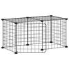 3114050 vidaXL Pet Cage with 8 Panels and Door Black 35x35 Cm