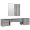 VidaXL Ensemble de Meubles de Couloir Banc d'Entrée Boîte de Rangement Miroir de Coiffeuse Porte-manteau Sonoma Gris Bois 3120201