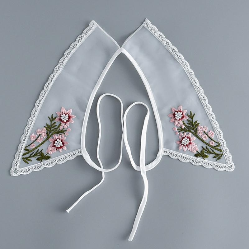 Embroidered False Collar for Women Teens Girls Elegant Detachable Faux Collar Blouse Collar Fashion Clothing Accessories