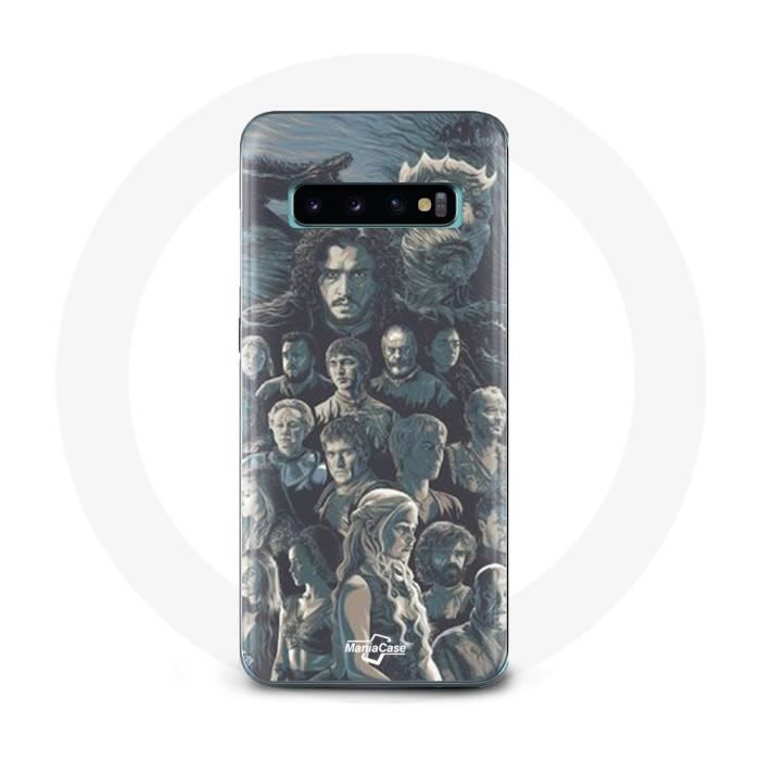 Чехол - Игра престолов - Samsung Galaxy S10 - Жесткий - Персонажи - Серый фон