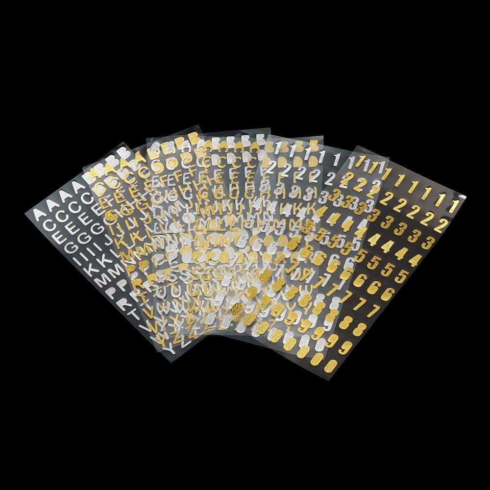 Decor Scrapbook Bronzing Pattern Planner Number sticker Letter Self Adhesive Twinkle stickers