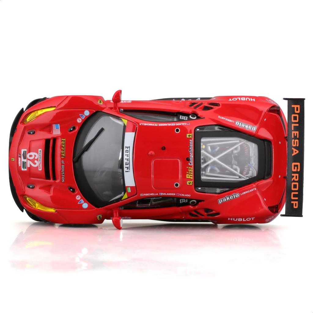 Bburago Scale Ferrari 488 GTE 2017 Red Race Sports Car Diecast Model Car Finished Product 4893993363018 1/43 #62 /