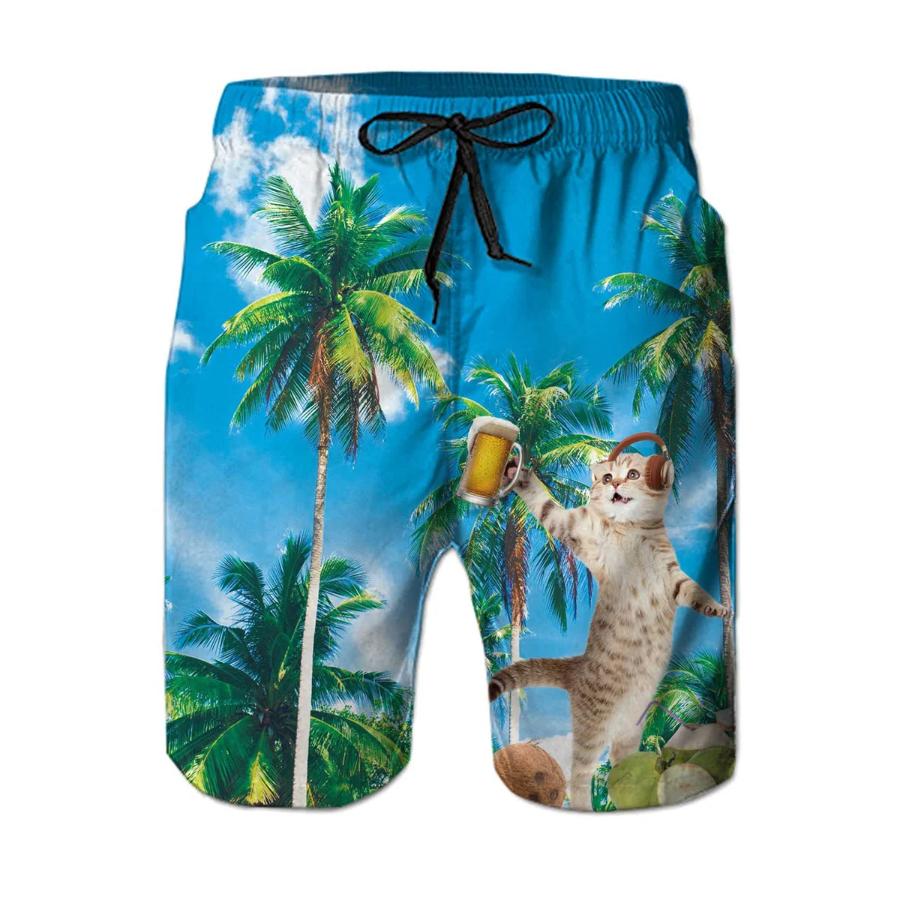 Смешные животные Динозавр Пляжные шорты Брюки Мужские 3D-печать Boardshorts для серфинга Летний Гавайский купальник Плавки Крутые Ледяные шорты