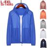 Большие размеры 8XL Летние куртки с карманами на молнии Защита от УФ-излучения Кожаные куртки Мужские Дышащие Ультралегкие Ветровки С капюшоном Повседневные куртки