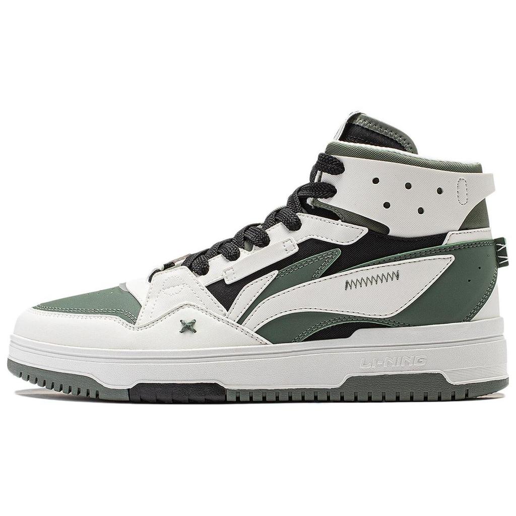 Li Ning Mountain Original 2.0 повседневные универсальные высокие кроссовки для скейтбординга мужские кроссовки белые зеленые AGCT291-2