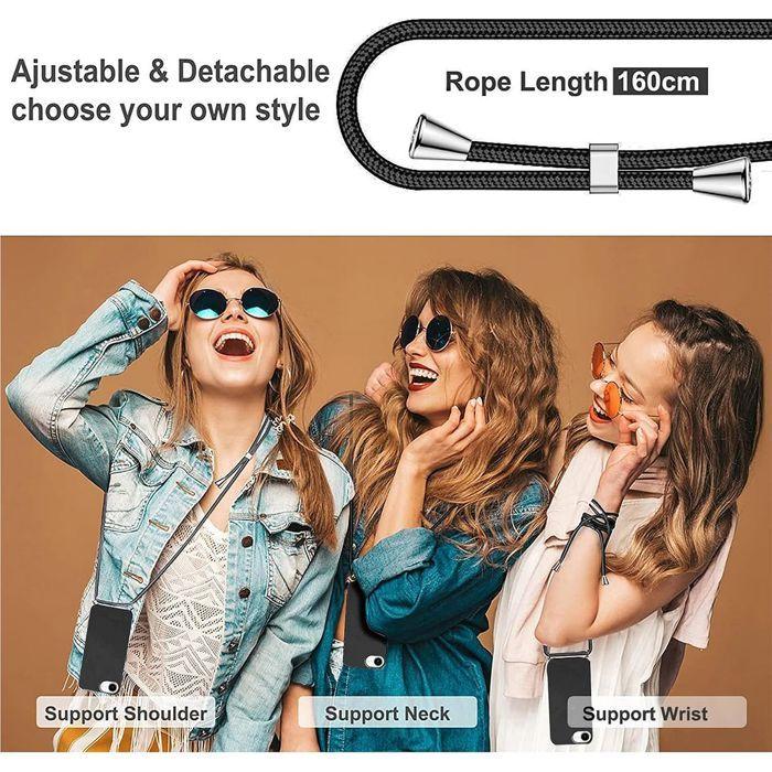 Coque de protection - BOOLING - pour iPhone 16e - Silicone Liquide Souple - Anti-Rayures - Cordon Noir