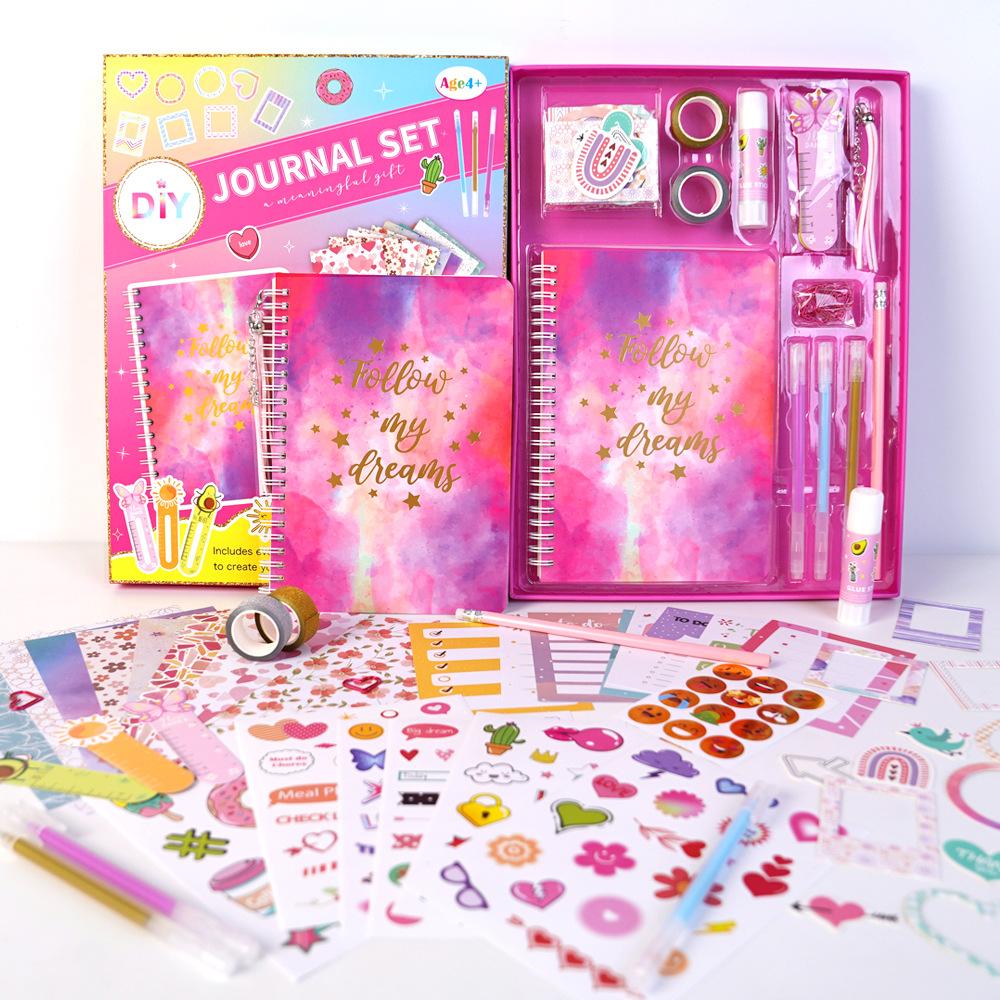 DIY Journal Set Pink Hand Account Diary Gift Box Scrapbook Sticker Children's Diary Set SH014 China