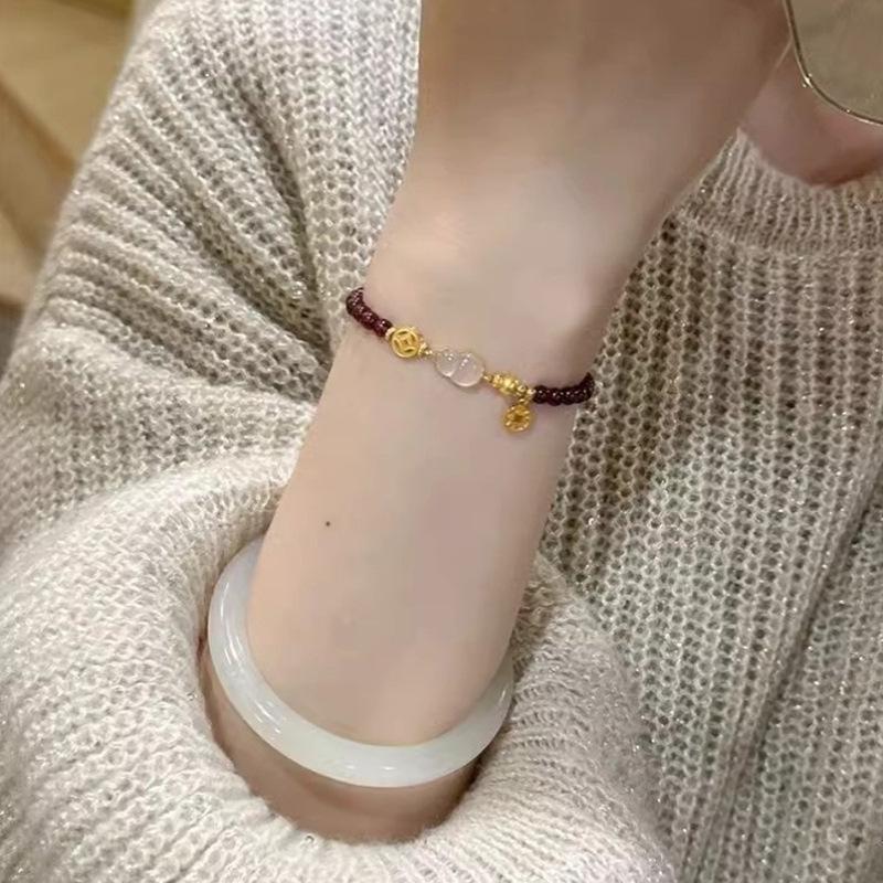 Браслет в ретро-придворном стиле с тыквой-горлянкой «Двойное счастье» - Вдохновленный нефритом, универсальный и роскошный