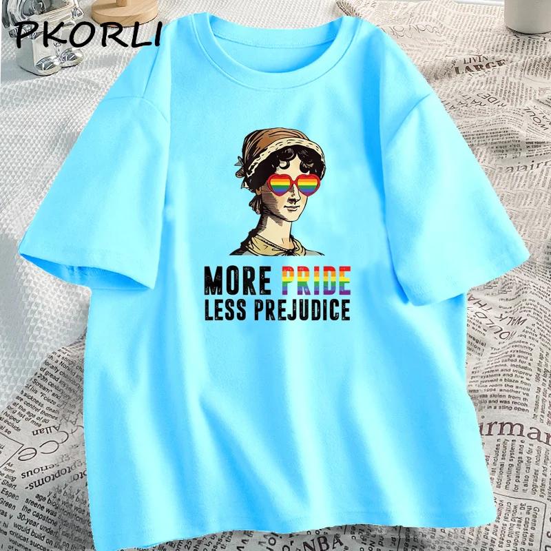 More Pride Less Prejudice Tshirt Women Lgbt Pride T Shirt Gay Proud Ally Pride Month Ba Kind Tees Csual Cotton O Neck Tops