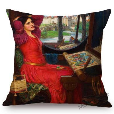 Aestheticism Master John Waterhouse Ancient Greek Myths Goddess Oil Painting Sofa Pillow Case Young Girls Linen Cushion Cover