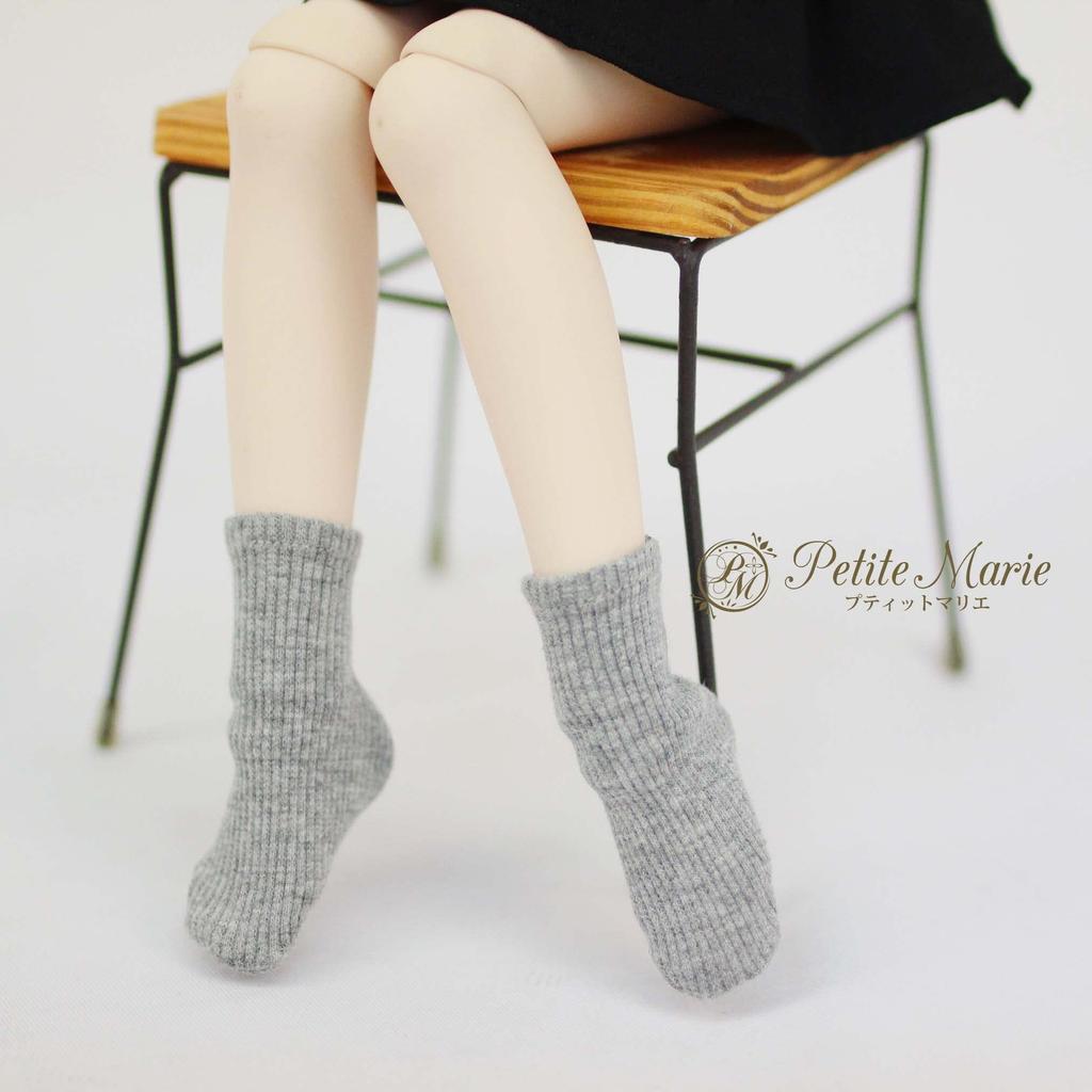 Petite Marie Scale Compatible Plain Bear Teleco Light Casual 40cm BJD Doll Clothes 1/3 MDD/MSD Socks, 3-Piece Set, Knee-High Socks, Over-the-Knee