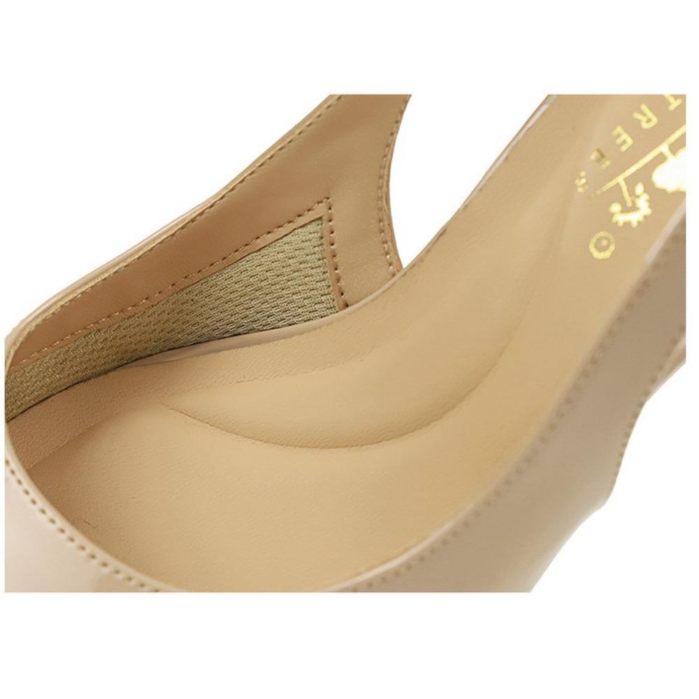 Women European Patent Leather Slingback Sandals, Pointed Shallow Hollow Out Sexy Thin Stiletto Heels For Banquet Outdoor DS-2000
