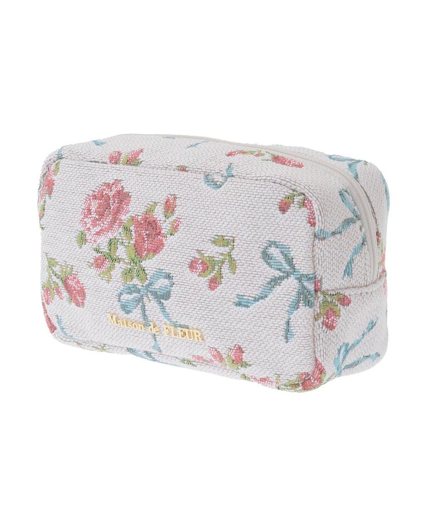 Гобеленовая сумочка с узором из роз и лент [Maison Fleur] - Женская, цвет вне белого