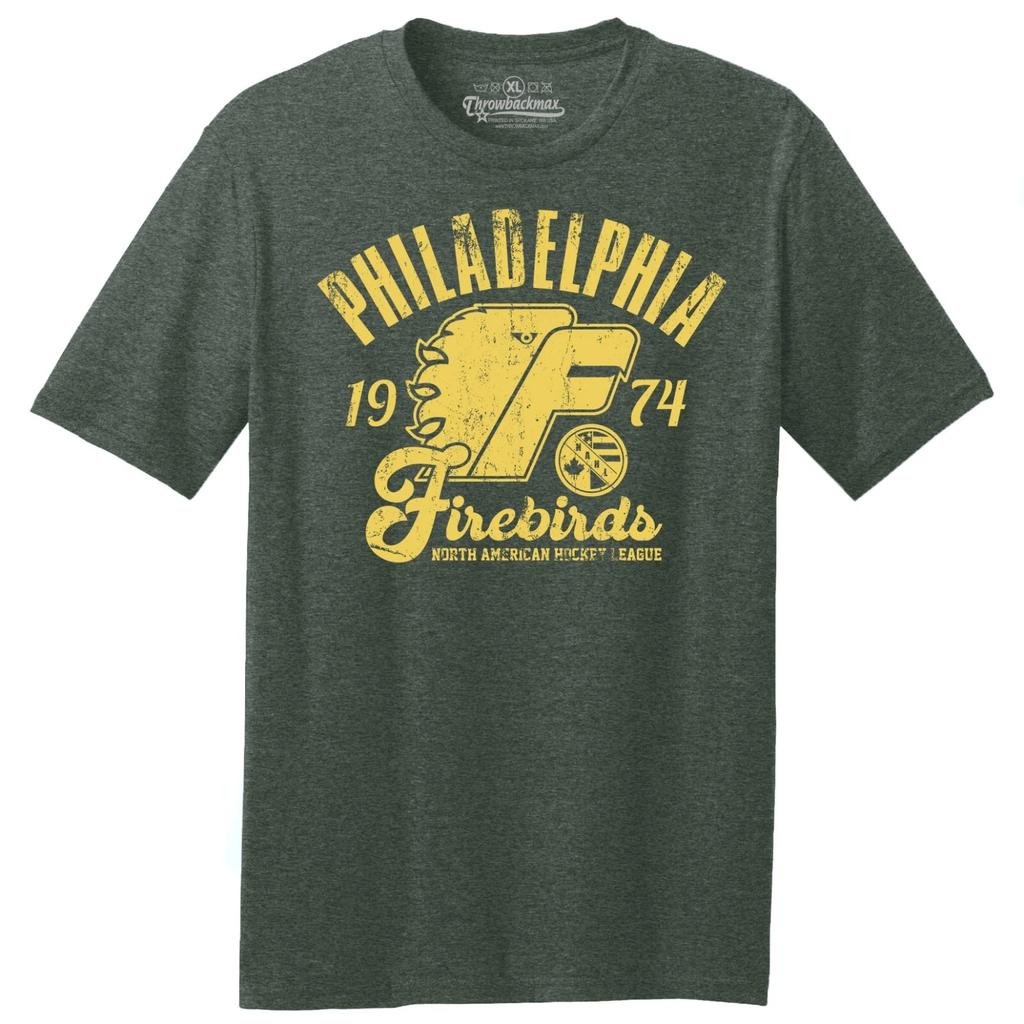 Philadelphia Firebirds 1974 NAHL Hockey TRI-BLEND Tee Shirt - Flyers, Eagles