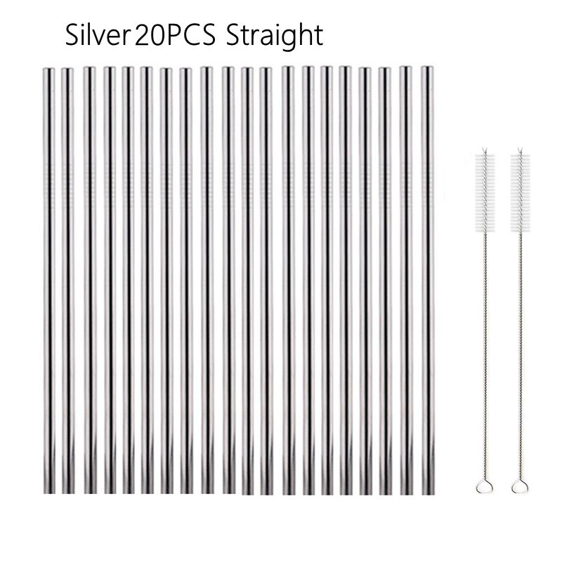 6*215 мм красочные соломинки из нержавеющей стали 304, экологически чистые многоразовые металлические изогнутые соломинки, набор вечеринок, аксессуары для бара