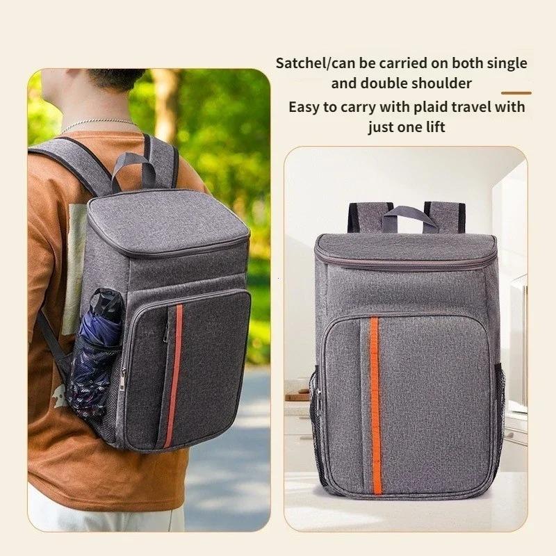 Large Capacity Double Shoulder Insulated Bag Durable Oxford Cloth Picnic Camping Sports Backpack for Outdoor Cold Ice Retention