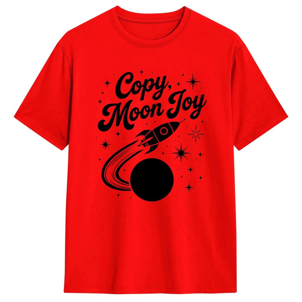 2026 Summer Fashion Tee Copy Moon Joy TShirt Unisex Novelty Cotton Tee Shirt Crewneck Short Sleeve T Shirt Original Clothes Y2K