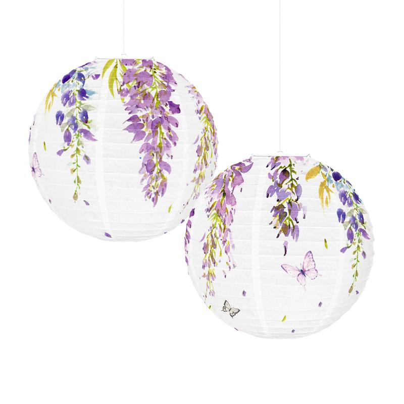 1 шт. Фонарь Глициния Бумажные фонари Подвесной светильник Уличный Сад Свадьба Праздник Украшения для вечеринки