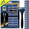 Бритва Schick Hydro 5 Premium Smooth Skin с 5 лезвиями и держателем, упаковка Club Pack (Лезвия в комплекте + 16 сменных лезвий) для мужчин