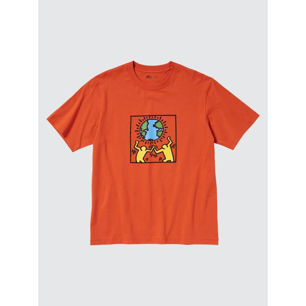 Uniqlo Футболка с принтом «Peace For All», короткий рукав, стандартный крой, Кит Харинг