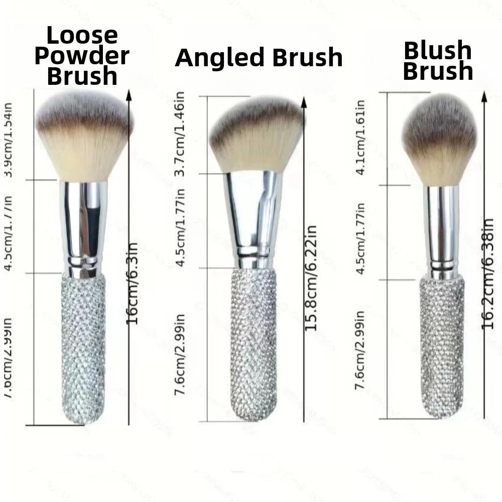 Soft Bristles Makeup Brushes Diamond Embedded Multi-Functional Brush  Various Makeup Looks