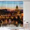 Famous Architectural Scenery Shower Curtain Printed European Landscape Polyster Home Decor Bathroom Curtain with Hooks