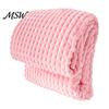 Layered Texture Throw for Sofa Waffle Textured Fleece Blanket, Solid Color Milk Flannel Grid Cut Soft Velvet Blanket Plush Warm Cozy Couch Bed