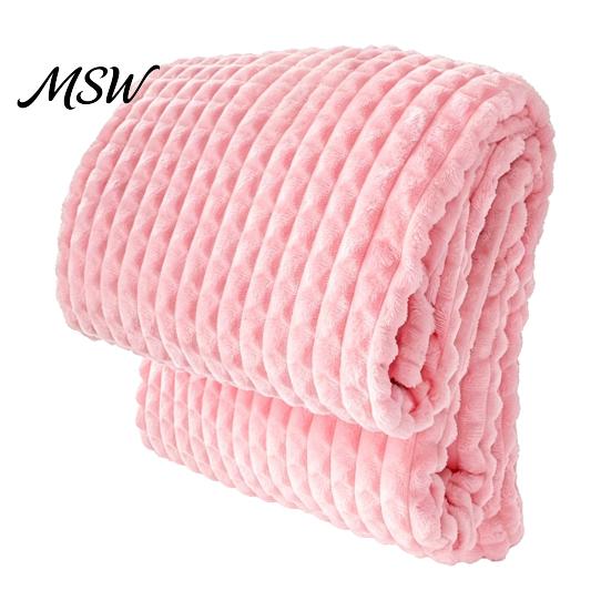 Layered Texture Throw for Sofa Waffle Textured Fleece Blanket, Solid Color Milk Flannel Grid Cut Soft Velvet Blanket Plush Warm Cozy Couch Bed
