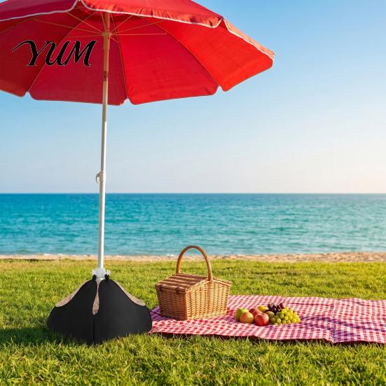 Oxford Cloth Sandbag Beach Umbrella Base Weight, Fillable Sand Bag Portable Weight for Parasol Heavy Duty Stand Outdoor Patio Garden Umbrellas Square