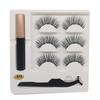 3 пары магнитных 3D накладных ресниц, жидкая подводка для глаз, пинцет, набор для наращивания ресниц