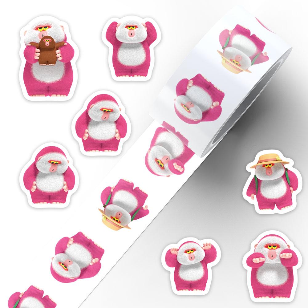 500 Sheets Cartoon AIYE Hello HOHO Sticker Roll for DIY Journal, Envelope Sealing, and Decoration.