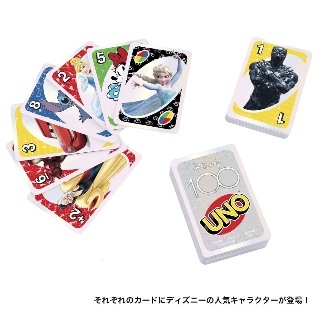 Mattel Игра UNO Disney 100 100-я годовщина 113 памятных карточек с годами и HPW21 [Disney Celebration] [Карточная игра] [Всего голограмм]