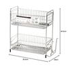 PEARL METAL Slim 2-Tier Stainless Steel Dish Drainer, At Aqua, HB-3935