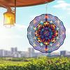 10-Inch Colorful Mandala Wind Spinner – 3D Laser-Cut Metal Art Decor, 360° Rotating Hook for Indoor/Outdoor Use – Vibrant Geometric Garden Spinner