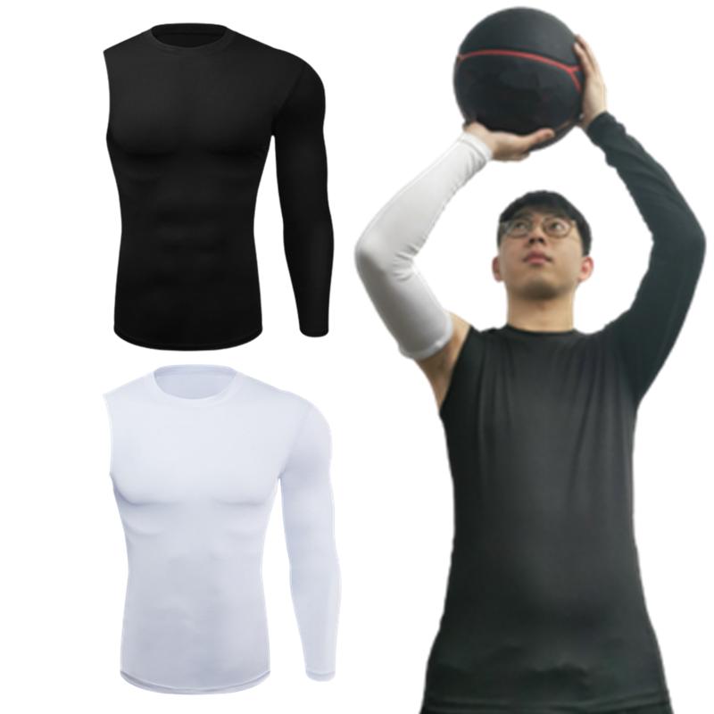Мужские футболки с длинными рукавами на одну руку, базовый слой, баскетбол, спорт, плотная компрессия, тренажерный зал, фитнес-бегун, верхняя одежда для бега, уличная одежда, быстросохнущая